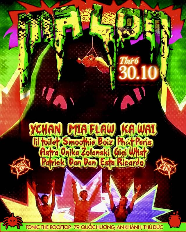 Tiệc Halloween «Ma L0n» tại Tonic Rooftop