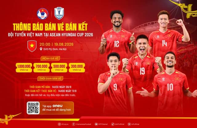 Bán kết lượt về ASEAN Hyundai Cup 2026: Việt Nam – Malaysia