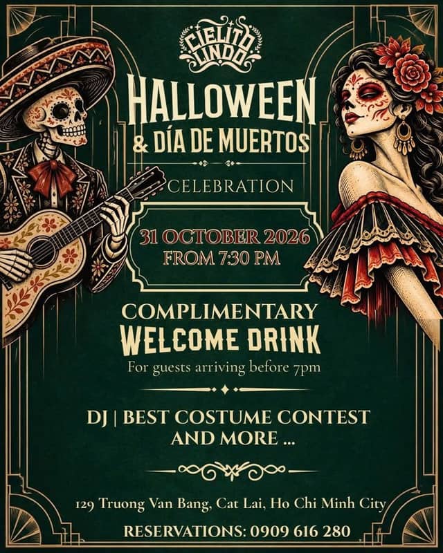 Tiệc Halloween «Halloween & Día de Muertos» tại Cielito Lindo