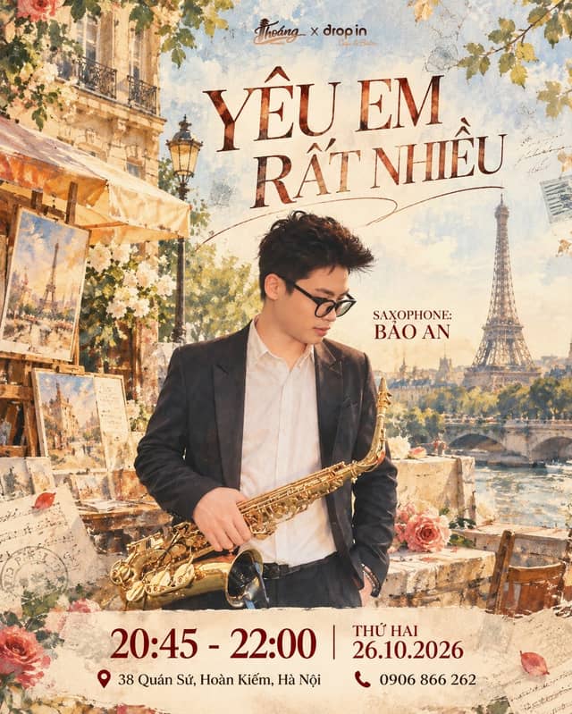 Saxophone night «YÊU EM RẤT NHIỀU» (I love you very much) at Thoáng Acoustic