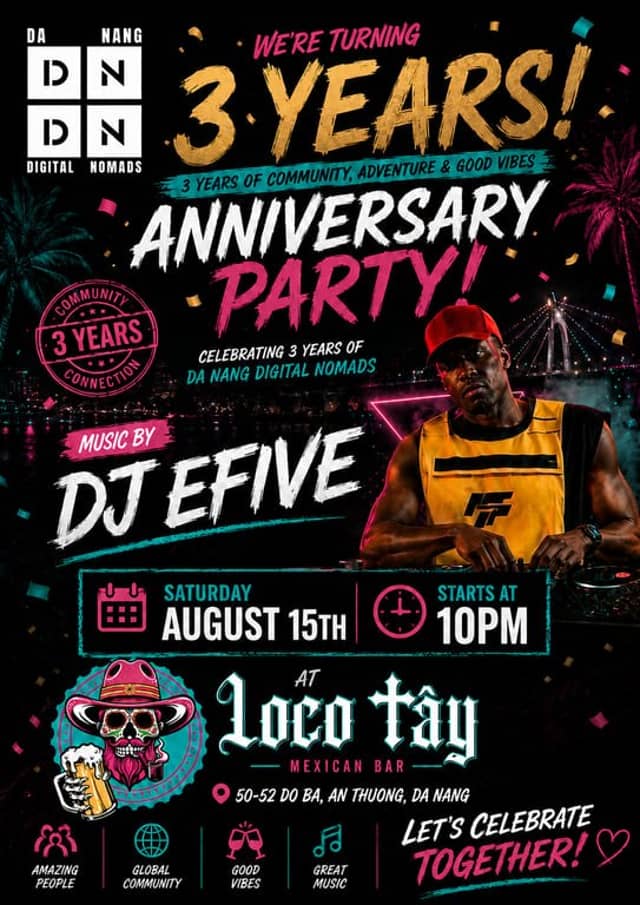 Tiệc «DNDN 3-Year Anniversary» (3 năm Da Nang Digital Nomads)