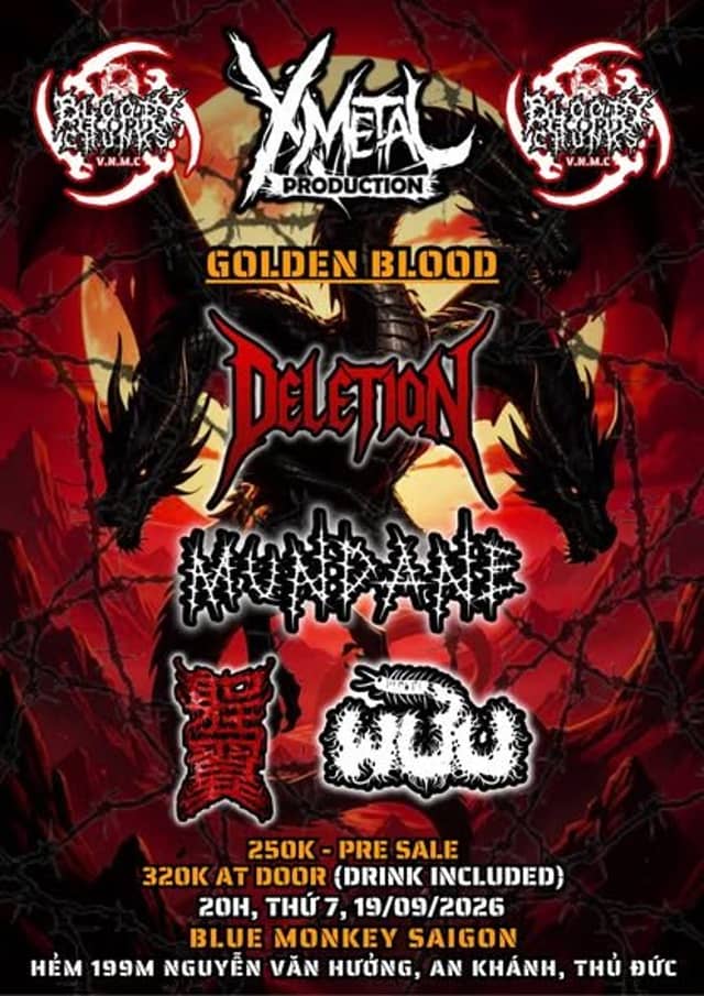 Metal night «X-Metal: Golden Blood» at Blue Monkey Saigon